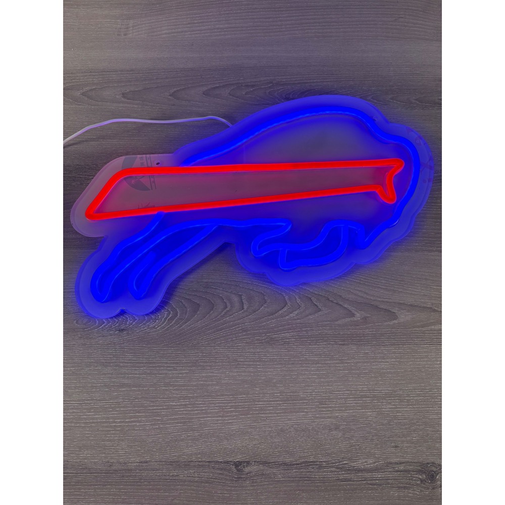 Buffalo Bills LED Neon Sign USB Powered NFL‎ Wall Decor Blue Red Fan Cave Light